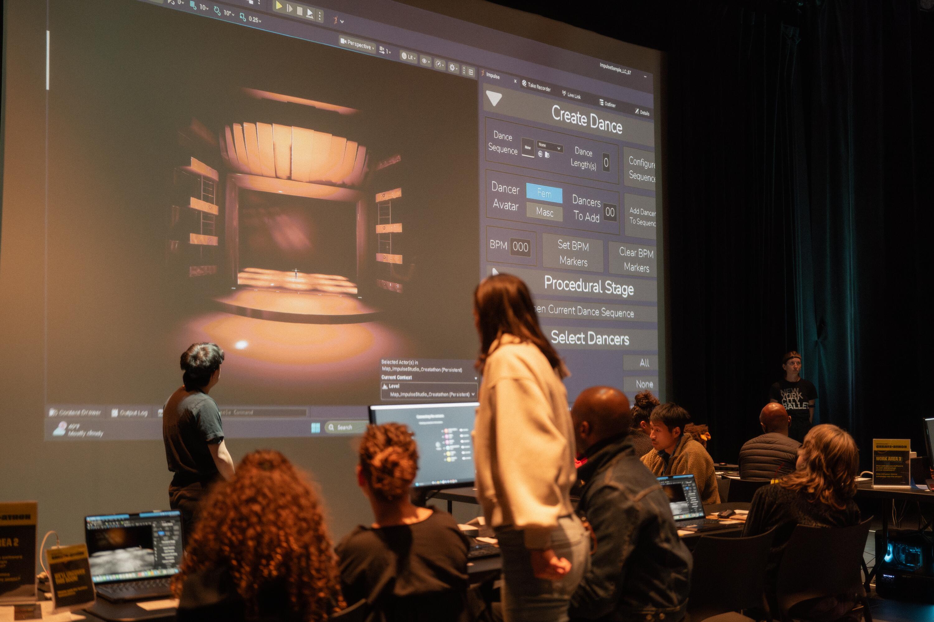 Group watching a digital share-out